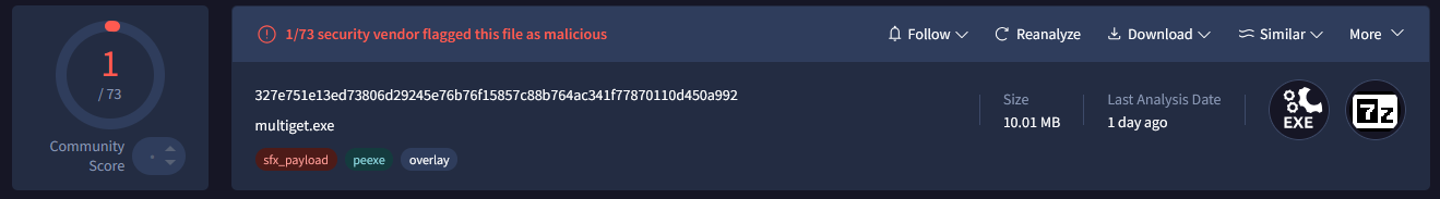 VirusTotal 탐지율